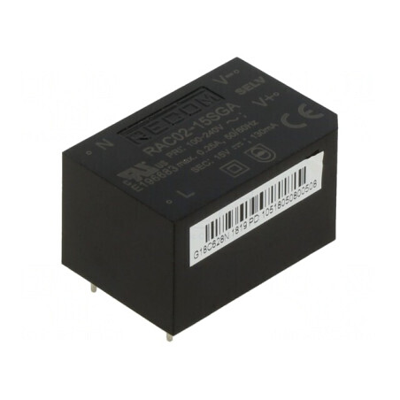 Convertor AC/DC 2W 85-264VAC 15VDC 140mA 63% PCB 3000V | Electronic-mag.ro | Componente Electronice