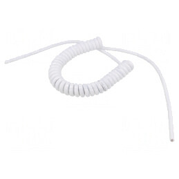 Cablu Spiralat Neecranat PUR Alb 300V/500V 1m | Electronic-mag.ro | Componente Electronice