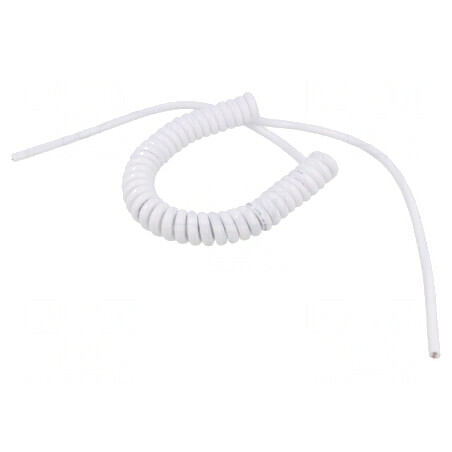 Cablu Spiralat Neecranat PUR Alb 300V/500V 1m | Electronic-mag.ro | Componente Electronice