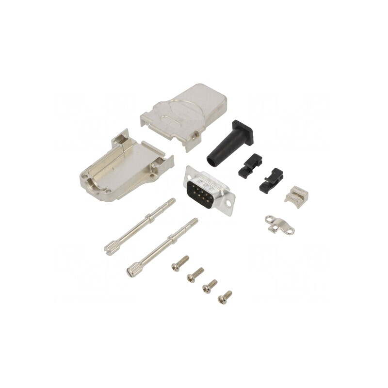 Conector D-Sub 9 PIN Tată Lipire Pe Cablu Gold Flash | Electronic-mag.ro | Componente Electronice