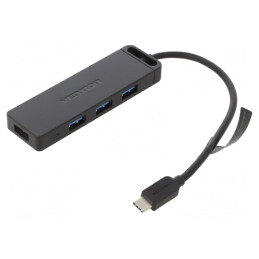Hub USB 3.0 Negru 4 Porturi USB-A și USB-C