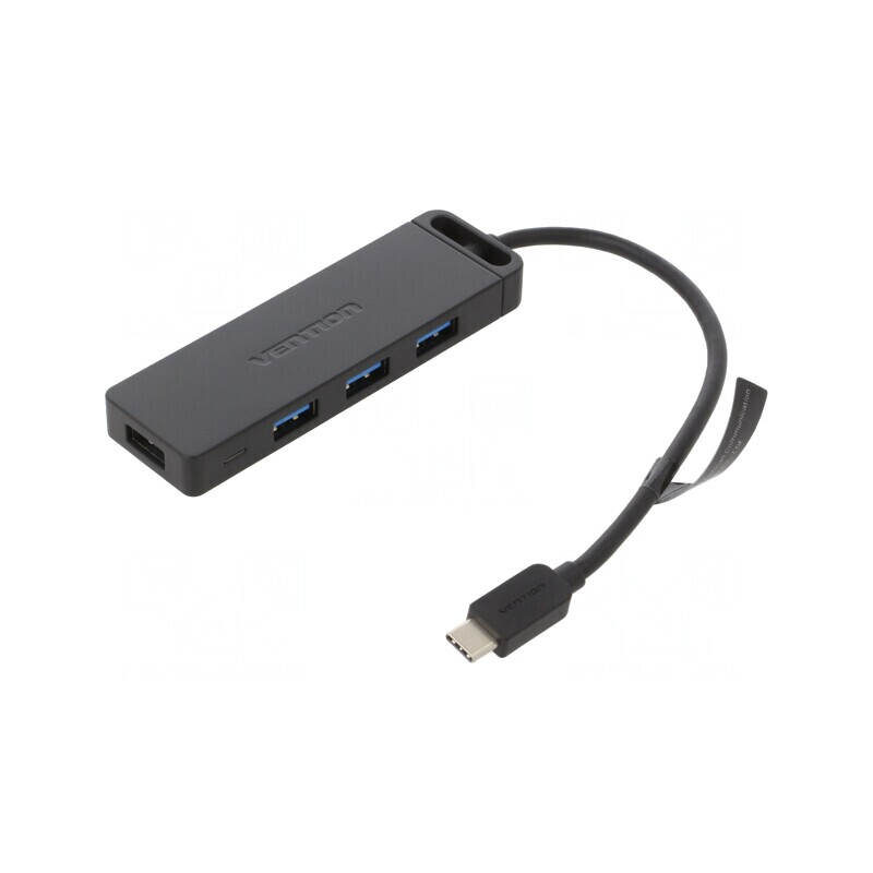 Hub USB 3.0 Negru 4 Porturi USB-A și USB-C | Electronic-mag.ro | Componente Electronice