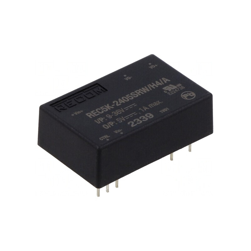 Convertor DC/DC 5W 9-36V la 5V 1A DIP24 | Electronic-mag.ro | Componente Electronice