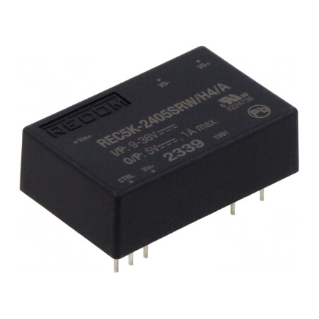 Convertor DC/DC 5W 9-36V la 5V 1A DIP24 | Electronic-mag.ro | Componente Electronice