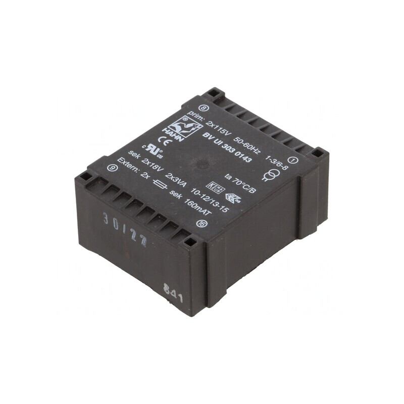 Transformator Încapsulat 6VA 115V 18V 166mA | Electronic-mag.ro | Componente Electronice