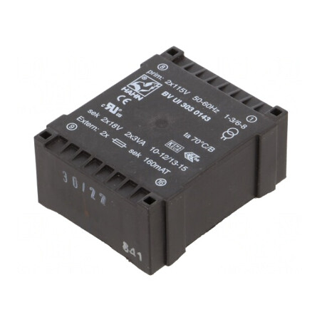 Transformator Încapsulat 6VA 115V 18V 166mA | Electronic-mag.ro | Componente Electronice