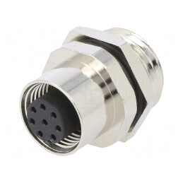 Soclu M12 PIN 8 mamă DeviceNet CANopen THT IPX7 125V | Electronic-mag.ro | Componente Electronice