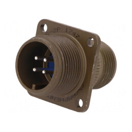 Conector: circular | dimensiune 14S | 97 | aliaj de aluminiu | oliv | 97-3100A-14S-2P