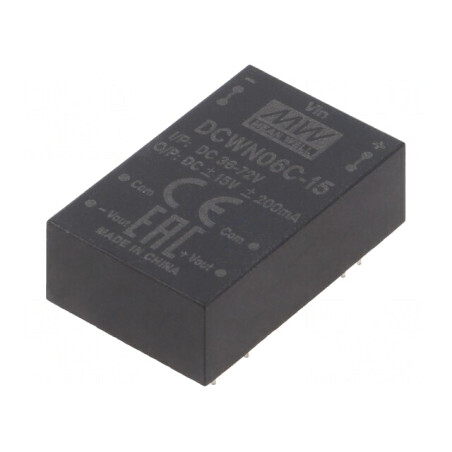 Convertor DC/DC 6W 36-72V la 15V/-15V THT | Electronic-mag.ro | Componente Electronice