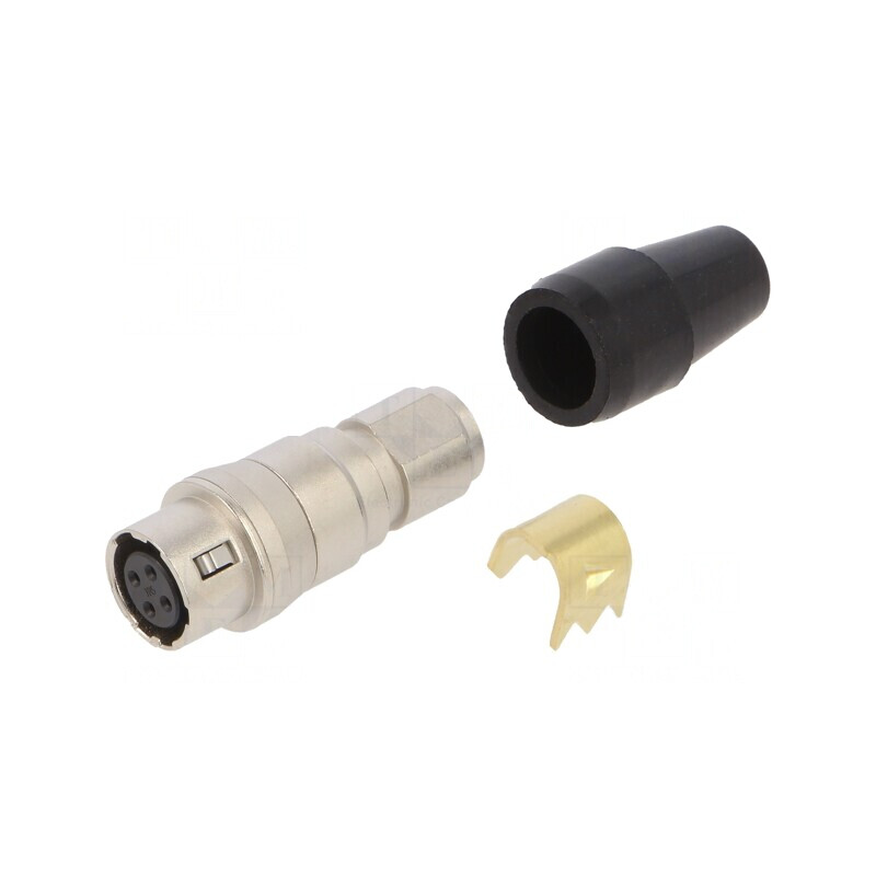 Mufă Circulară Push-Pull HR10 2A Argintată pentru Lipire | Electronic-mag.ro | Componente Electronice