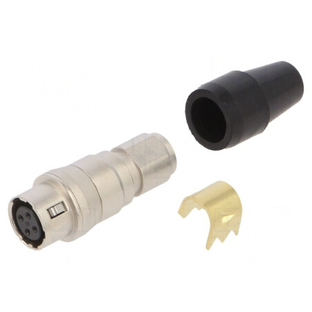 Mufă Circulară Push-Pull HR10 2A Argintată pentru Lipire | Electronic-mag.ro | Componente Electronice