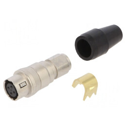 Mufă Circulară Push-Pull HR10 2A Argintată pentru Lipire | Electronic-mag.ro | Componente Electronice