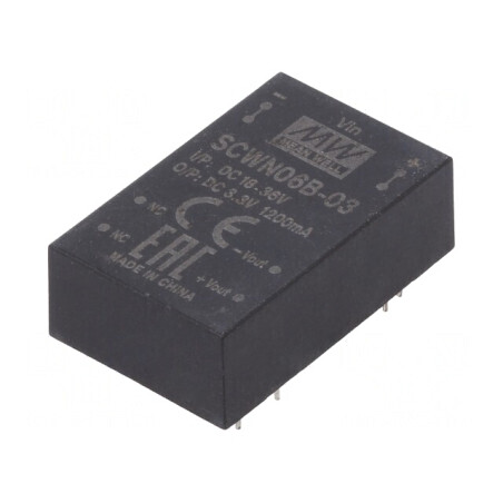Convertor DC/DC 6W 18-36V la 3.3V 1200mA THT | Electronic-mag.ro | Componente Electronice