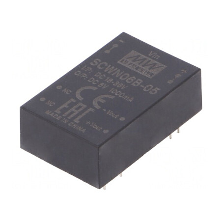 Convertor DC/DC 6W 18-36V la 5V 1000mA DIP24 | Electronic-mag.ro | Componente Electronice