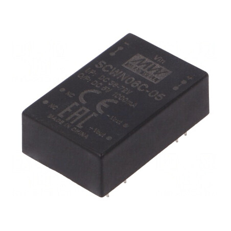 Convertor DC/DC 6W 36-72V la 5V 1000mA DIP24 | Electronic-mag.ro | Componente Electronice