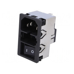 Conector Alimentare AC 10A 250V Soclu Tată IEC 60320 | Electronic-mag.ro | Componente Electronice