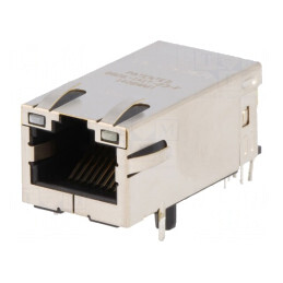 Soclu RJ45 Ecranat PoE cu LED 8p8c | Electronic-mag.ro | Componente Electronice