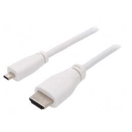 Cablu HDMI 2.0 Micro HDMI 2m Alb | Electronic-mag.ro | Componente Electronice