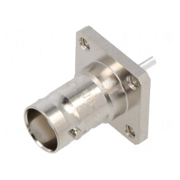 Soclu BNC Mamă 50Ω Lipire Flanșă PTFE | Electronic-mag.ro | Componente Electronice