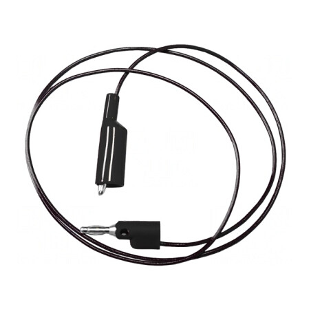 Cablu măsurare 5A mufă banană 4 mm clemă crocodil neagră | Electronic-mag.ro | Componente Electronice