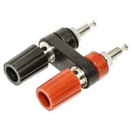Soclu Banană 4mm 15A 1kVDC Negru Cositorit Duble | Electronic-mag.ro | Componente Electronice