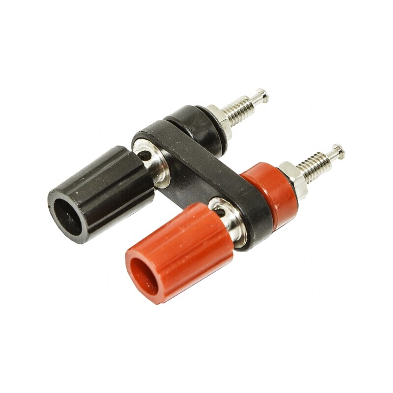 Soclu Banană 4mm 15A 1kVDC Negru Cositorit Duble | Electronic-mag.ro | Componente Electronice