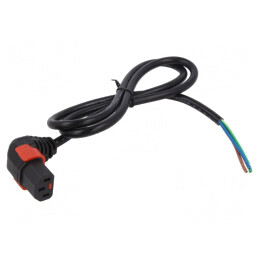 Cablu Alimentare IEC C13 1m Blocare 90° | Electronic-mag.ro | Componente Electronice