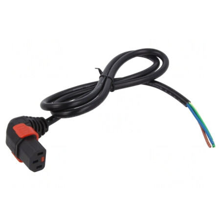 Cablu Alimentare IEC C13 1m Blocare 90° | Electronic-mag.ro | Componente Electronice