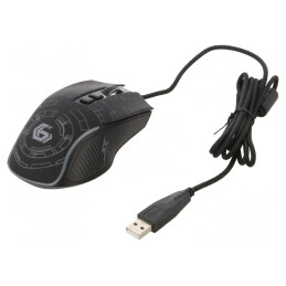 Mouse optic negru USB cu 7 butoane și cablu 1,5m | Electronic-mag.ro | Componente Electronice