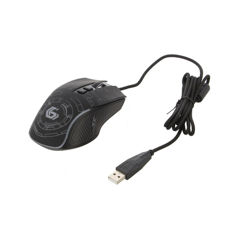 Mouse optic negru USB cu 7 butoane și cablu 1,5m | Electronic-mag.ro | Componente Electronice