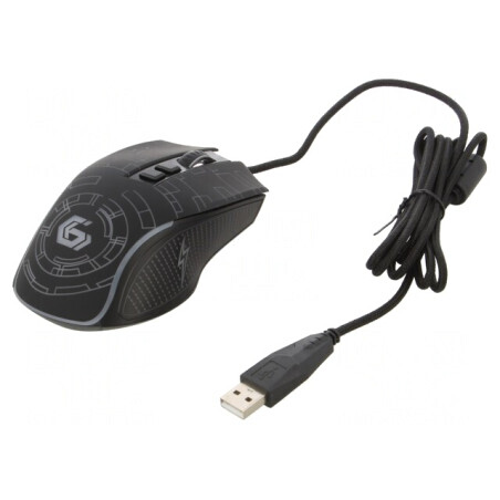 Mouse optic negru USB cu 7 butoane și cablu 1,5m | Electronic-mag.ro | Componente Electronice