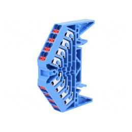 Conector Șine 1.5mm² 4 Piste 16 Borne Albastru 10A | Electronic-mag.ro | Componente Electronice