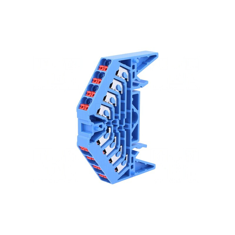 Conector Șine 1.5mm² 4 Piste 16 Borne Albastru 10A | Electronic-mag.ro | Componente Electronice