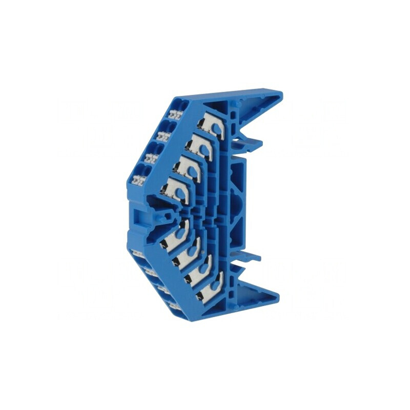 Conector Șine 4 Piste 16 Borne 1.5mm2 Albastru 10A | Electronic-mag.ro | Componente Electronice