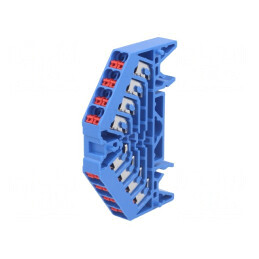 Conector Șine Albastru 1,5mm2 Piste 4 Borne 16 10A | Electronic-mag.ro | Componente Electronice
