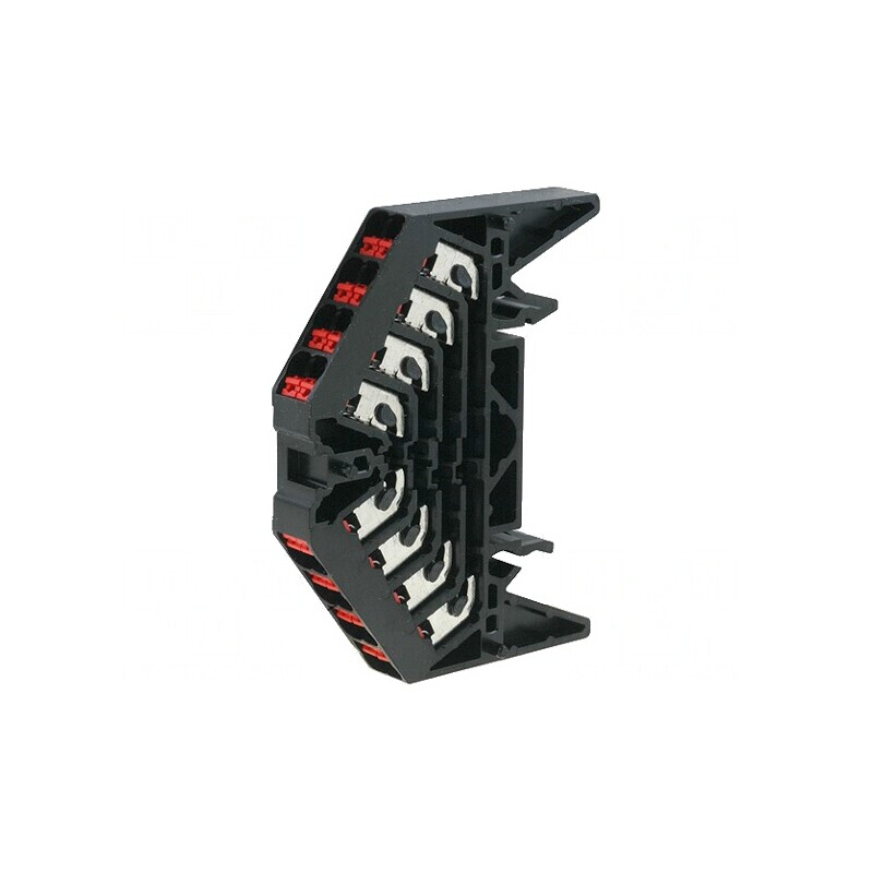 Conector de Șine 1,5mm2 4 Piste 16 Borne Negru 250VAC | Electronic-mag.ro | Componente Electronice