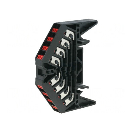Conector de Șine 1,5mm2 4 Piste 16 Borne Negru 250VAC | Electronic-mag.ro | Componente Electronice