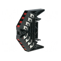 Conector de Șine 1,5mm2 4 Piste 16 Borne Negru 250VAC | Electronic-mag.ro | Componente Electronice