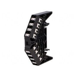 Conector Șine 4 Piste 16 Borne Negru 250VAC 1.5mm2 | Electronic-mag.ro | Componente Electronice