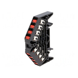 Conector de Șine 1,5mm2 4 Piste 16 Borne Negru 250VAC | Electronic-mag.ro | Componente Electronice