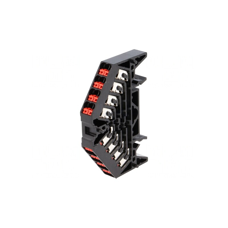 Conector de Șine 1,5mm2 4 Piste 16 Borne Negru 250VAC | Electronic-mag.ro | Componente Electronice