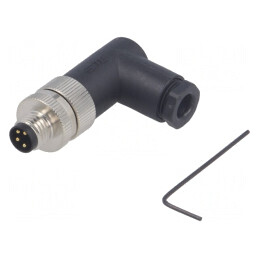 Conector M8 Tată 4PIN 90° Neecrați pe Cablu | Electronic-mag.ro | Componente Electronice