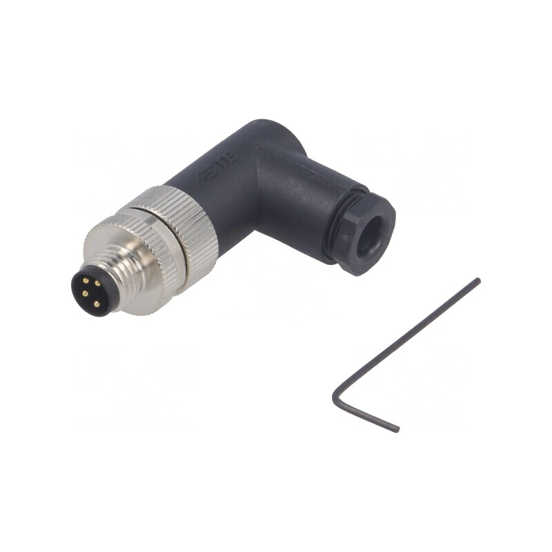 Conector M8 Tată 4PIN 90° Neecrați pe Cablu | Electronic-mag.ro | Componente Electronice