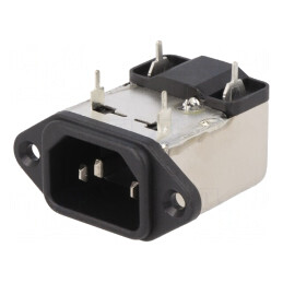 Conector Alimentare AC Soclu Tată 6A 250VAC IEC 60320 | Electronic-mag.ro | Componente Electronice