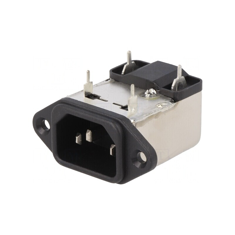 Conector Alimentare AC Soclu Tată 6A 250VAC IEC 60320 | Electronic-mag.ro | Componente Electronice