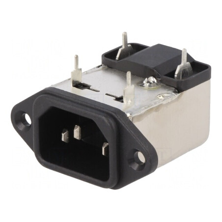 Conector Alimentare AC Soclu Tată 6A 250VAC IEC 60320 | Electronic-mag.ro | Componente Electronice
