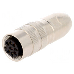 Conector M16 Mufă Mamă 8 PIN Lipire Cablu 5A 60V Drept | Electronic-mag.ro | Componente Electronice