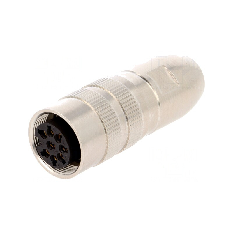 Conector M16 Mufă Mamă 8 PIN Lipire Cablu 5A 60V Drept | Electronic-mag.ro | Componente Electronice