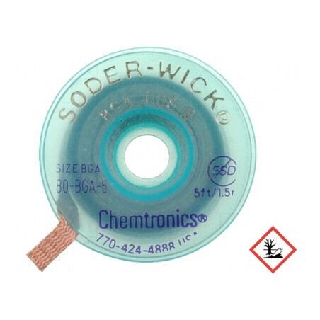 Bandă de dezlipit cu colofoniu 5,6mm fără halogenuri | Electronic-mag.ro | Componente Electronice