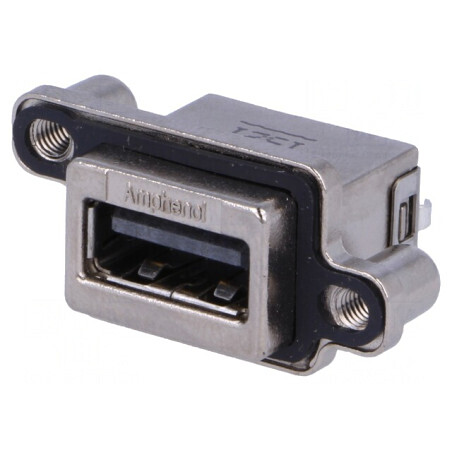 Soclu USB A pentru montare pe panou cu înșurubare THT dreaptă | Electronic-mag.ro | Componente Electronice